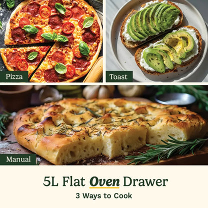 13.6L Tri Zone Air Fryer & Oven – 3 Cooking Zones, Pizza Drawer & PFAS-Free