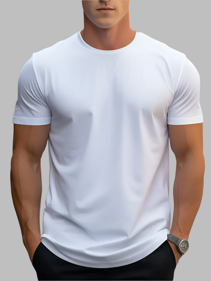 Hvid T-shirt til mænd med korte ærmer