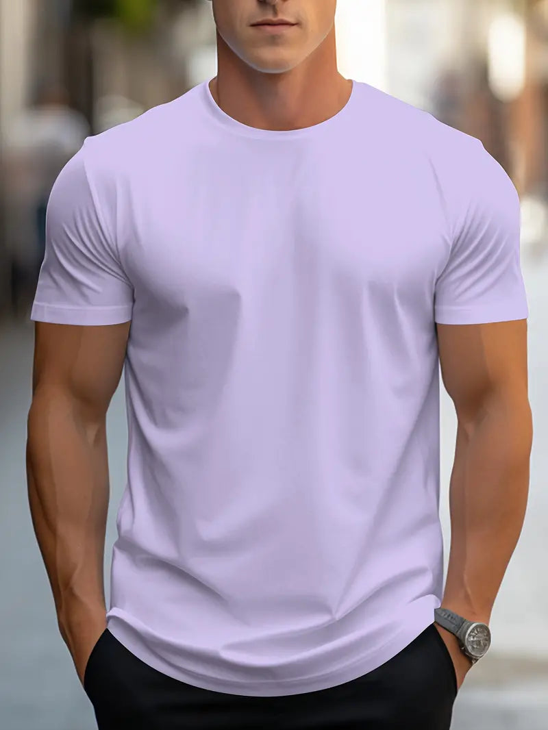 Hvid T-shirt til mænd med korte ærmer