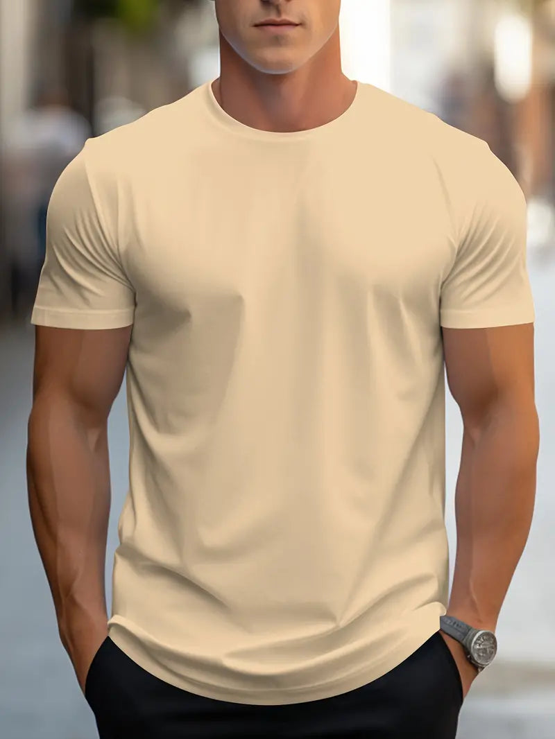 Hvid T-shirt til mænd med korte ærmer