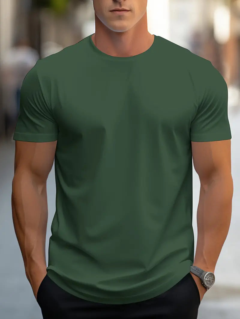 Hvid T-shirt til mænd med korte ærmer
