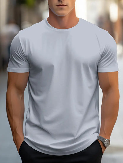 Hvid T-shirt til mænd med korte ærmer