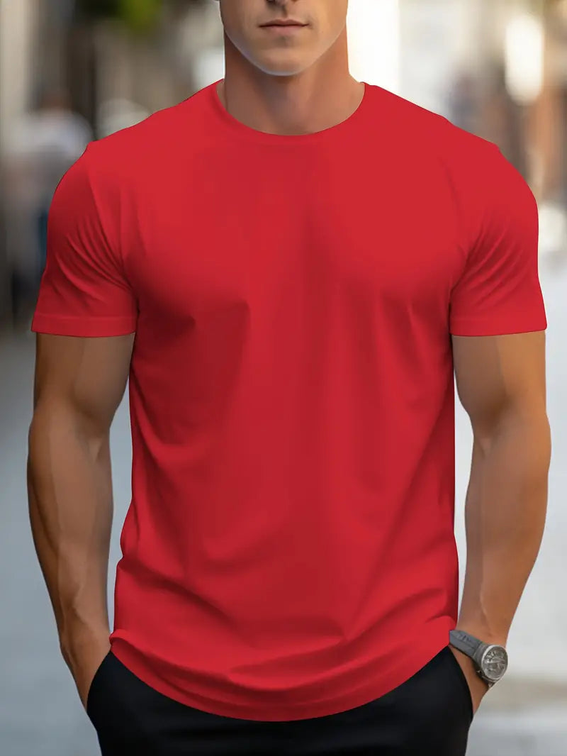Hvid T-shirt til mænd med korte ærmer