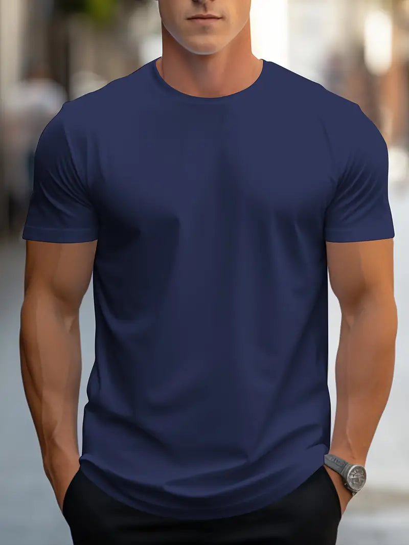 Hvid T-shirt til mænd med korte ærmer