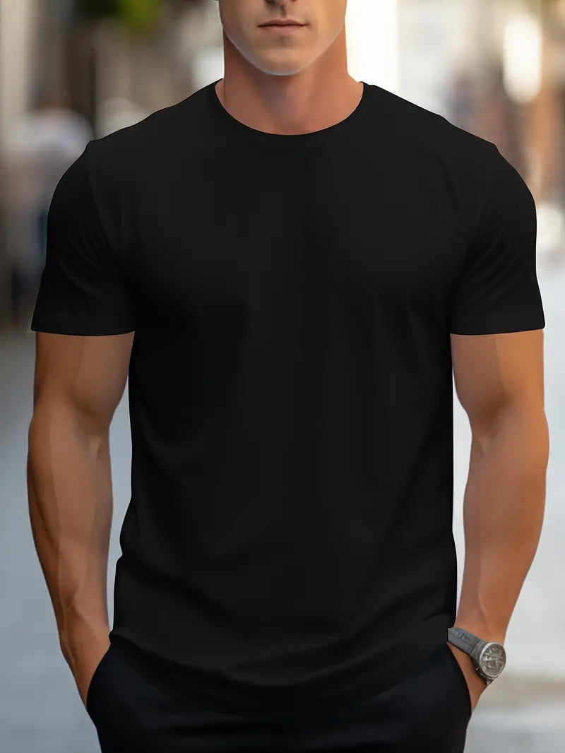 Hvid T-shirt til mænd med korte ærmer