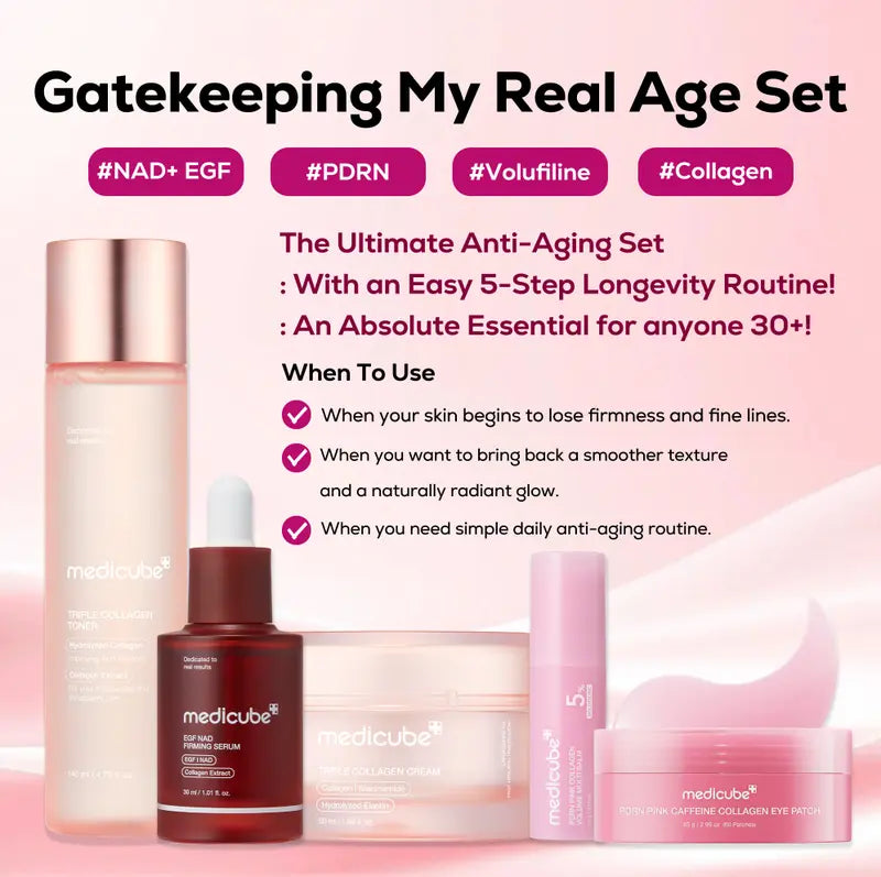 5-Piece PDRN & Collagen Skincare Set – NAD+, EGF & Volufiline Firming Care