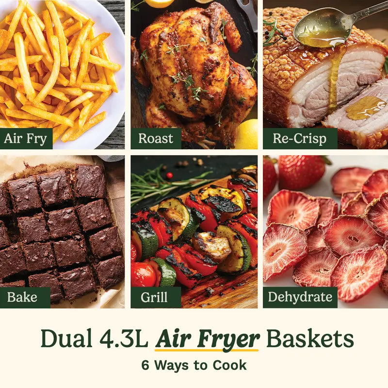 13.6L Tri Zone Air Fryer & Oven – 3 Cooking Zones, Pizza Drawer & PFAS-Free